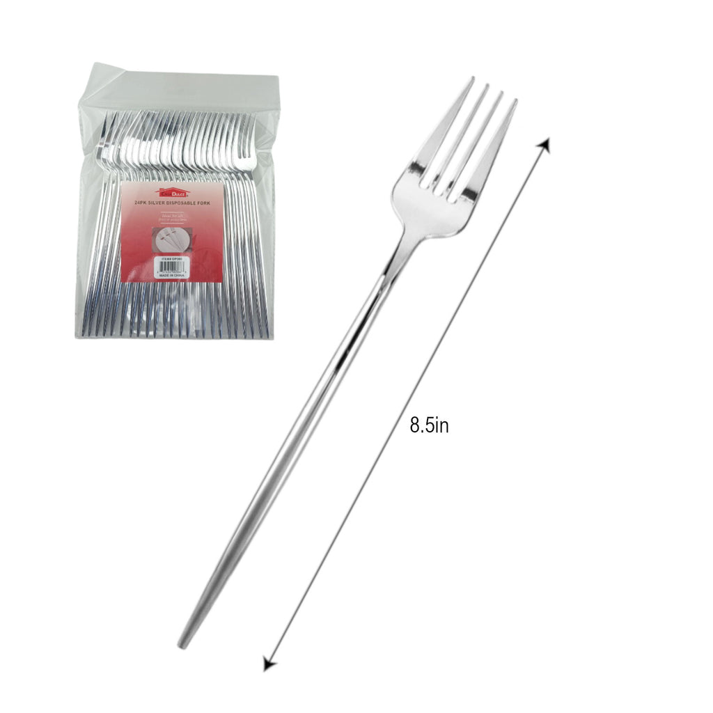 Disposable Fork- 24 Pc Set Silver