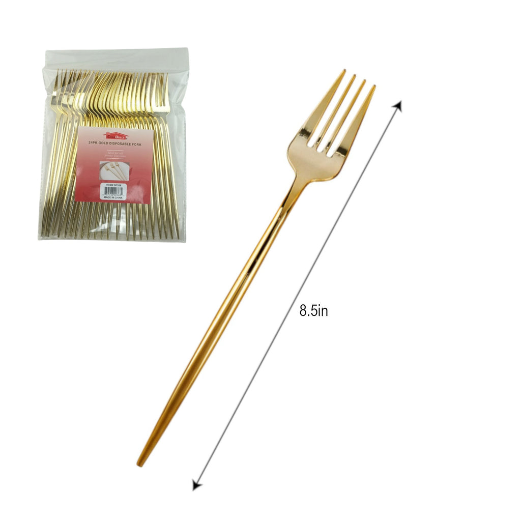 Gold-banded dinner plate for sophisticated events.