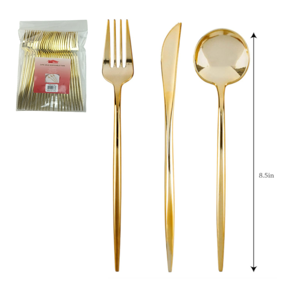 Assorted Silverware- 24 Pc Gold