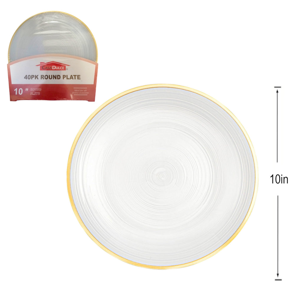 Dinner Plate 50 pk-Silver Band - Elegant Disposable Plates for Events