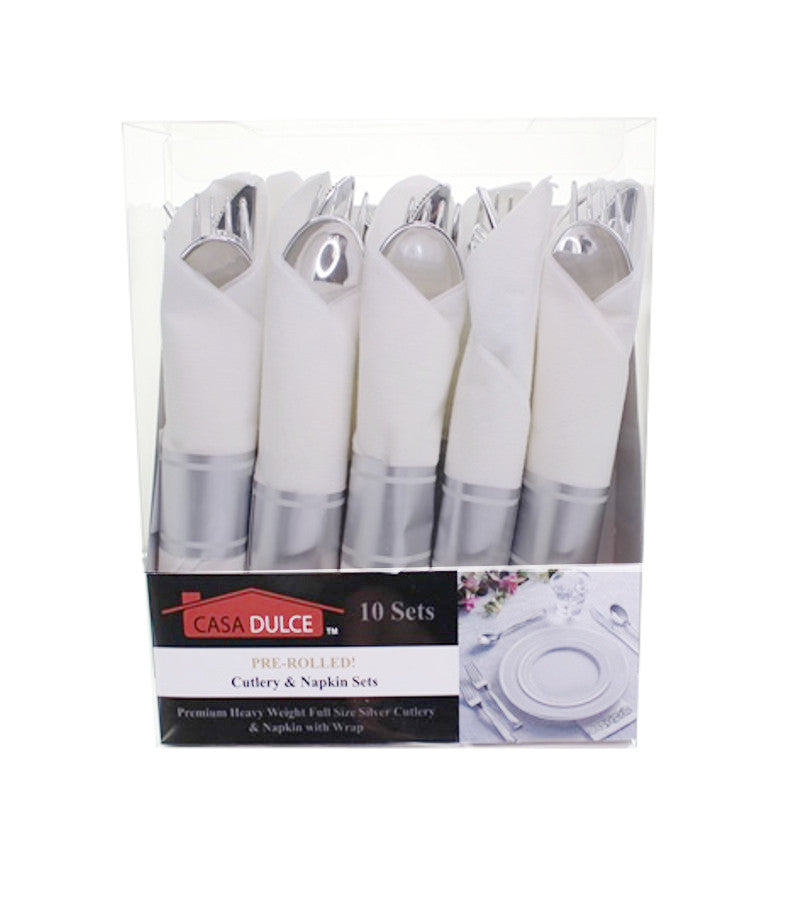 Silver Band Dinner Plate 50 Pack