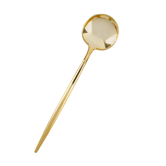 24 disposable gold spoons, in a pack.