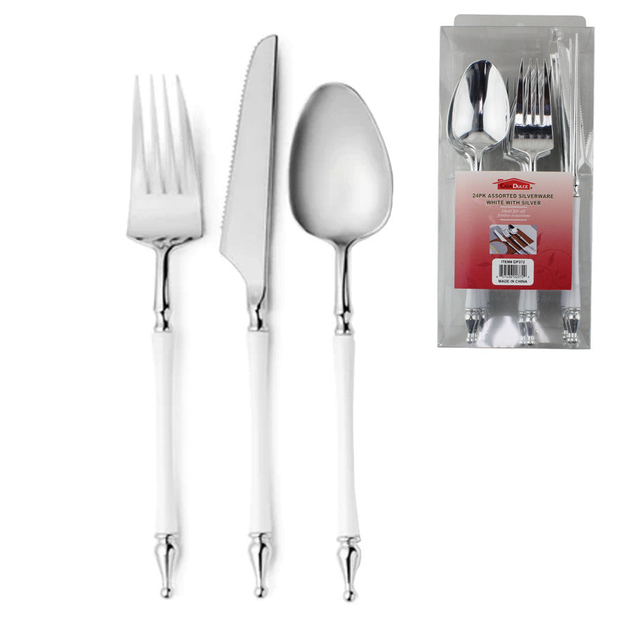 Dinner Plate 50 pk-Silver Band - SEO Optimized Image Alt Text