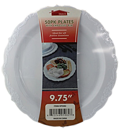 Silver Band Dinner Plate 50 Pack