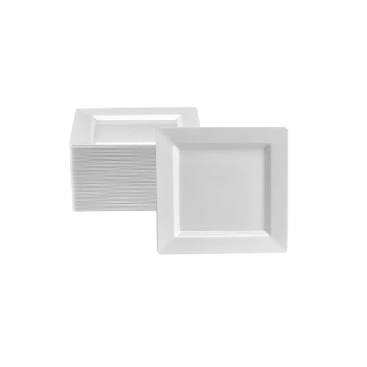 White square plates, 6.5-inch, 12 piece pack.