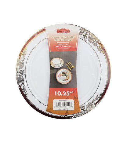 Silver Band Salad Plate 50 Pack - Elegant disposable salad plates with silver trim for events.