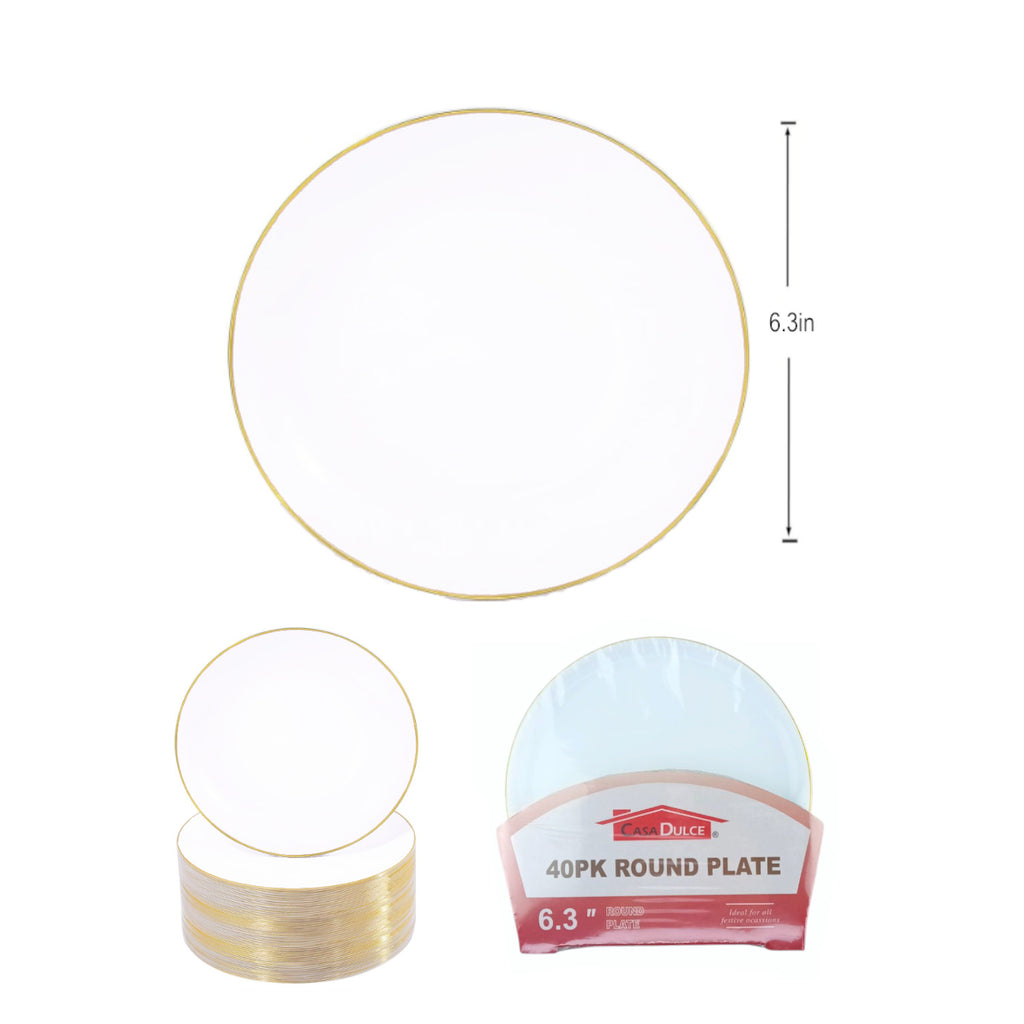 Elegant Silver Band Salad Plate, 50 Pack